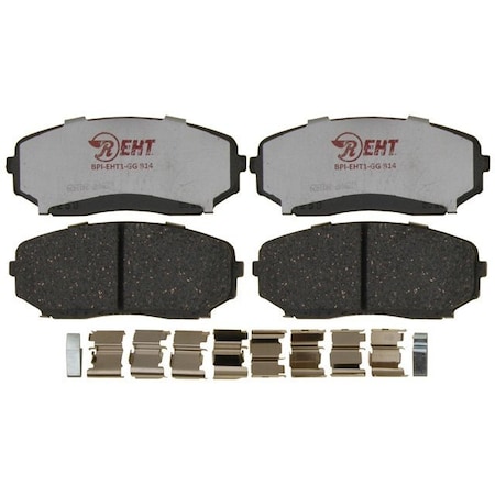 R/M Brakes BRAKE PADS OEM OE Replacement Hybrid Technology With Hardware EHT1258AH